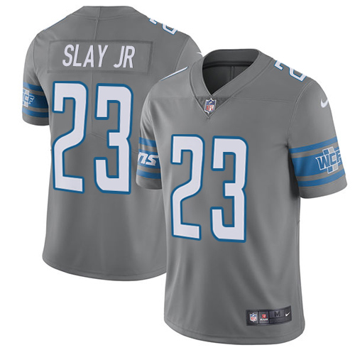 Nike Lions #23 Darius Slay Jr Gray Men's Stitched NFL Limited Rush Jersey